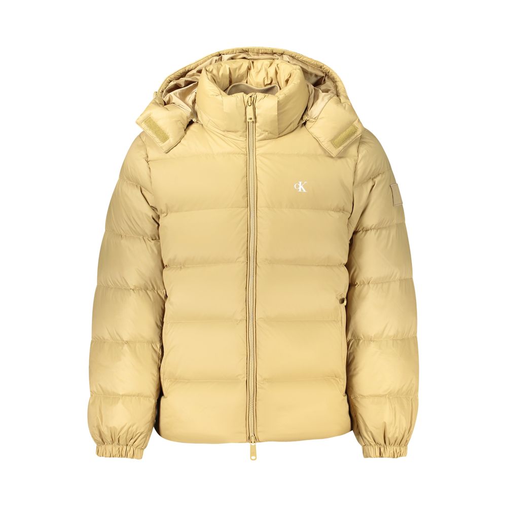 Calvin Klein Beige Nylon Full-Length Jacket - Eljoys Fashion 