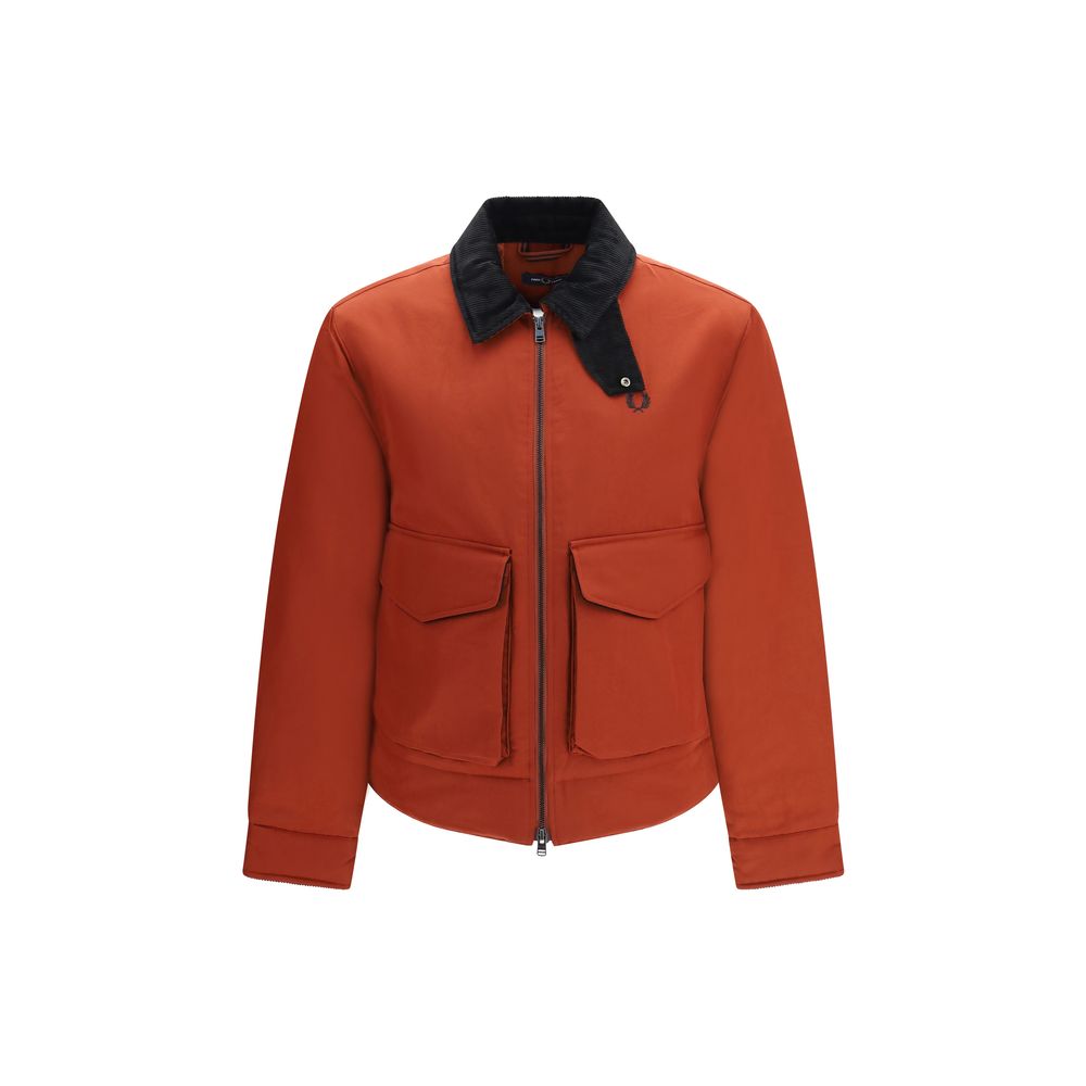 Fred Perry Red Recycled Polyamide Full-Length Jacket - Eljoys Fashion 