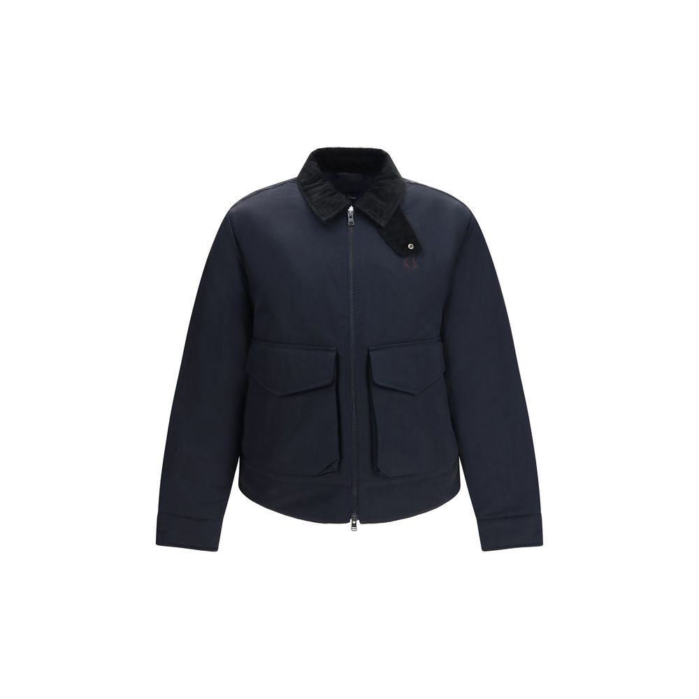 Fred Perry Blue Recycled Polyamide Full-Length Jacket - Eljoys Fashion 
