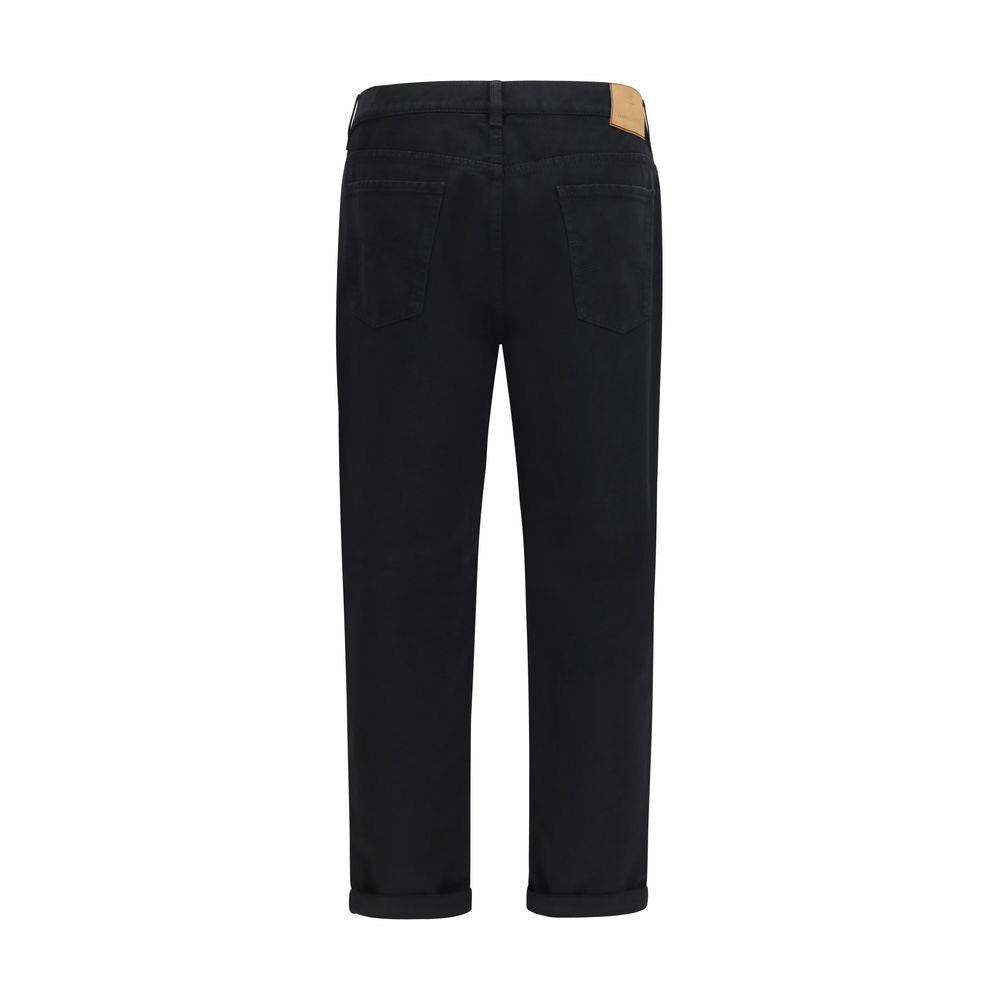 Brunello Cucinelli Black Cotton High-Waisted Jean - Eljoys Fashion 