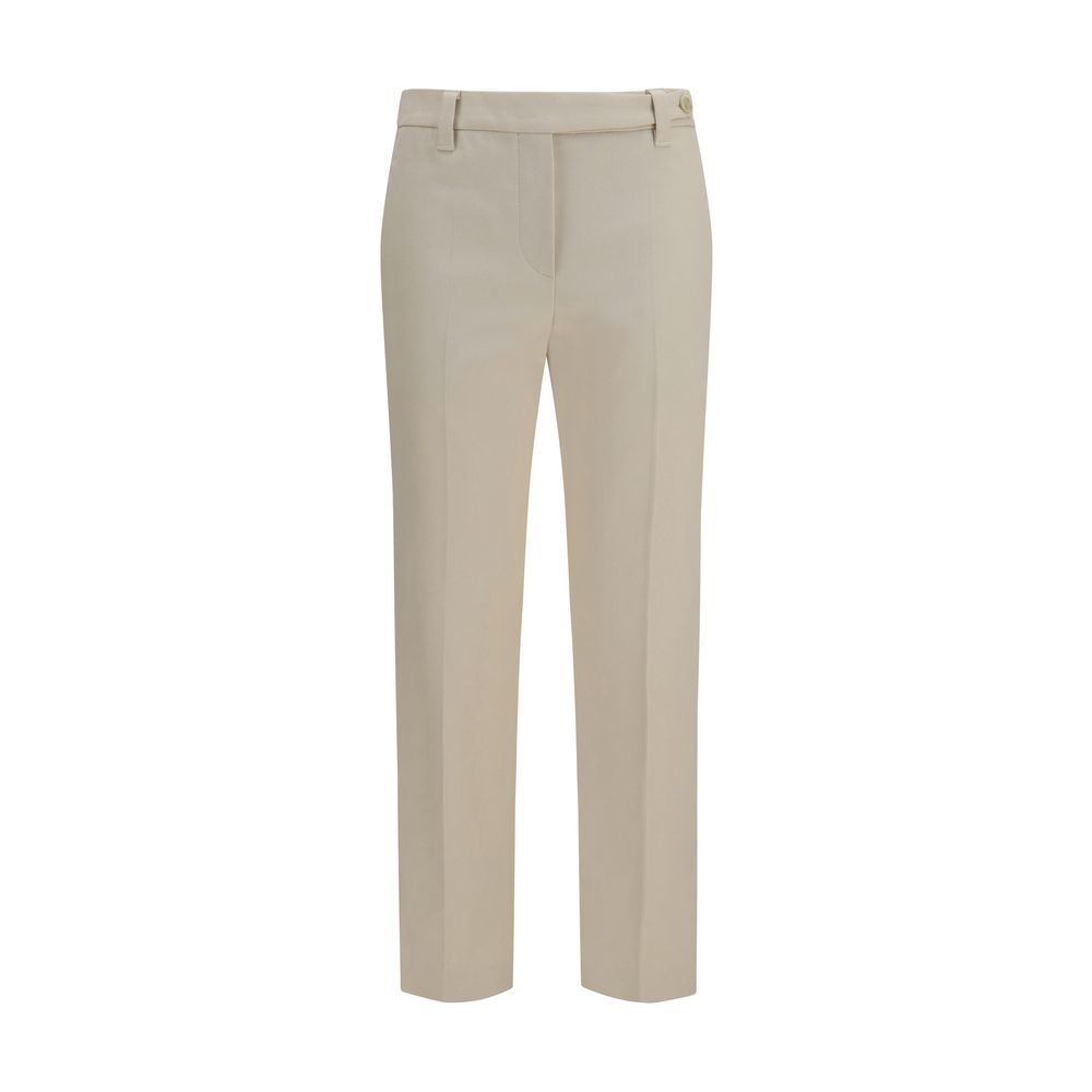 Brunello Cucinelli Beige Cotton Dress Pants - Eljoys Fashion 