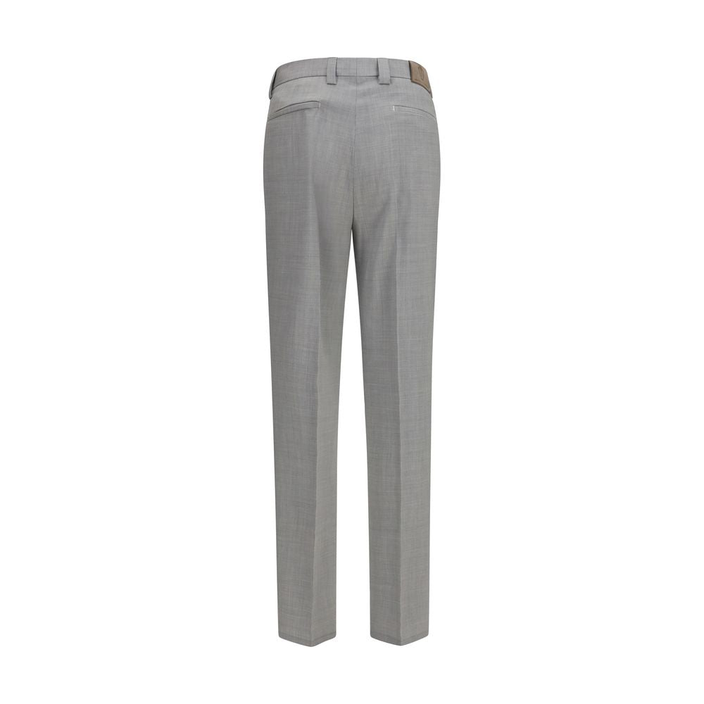 Brunello Cucinelli Gray Wool Oves Aries Dress Pants - Eljoys Fashion 