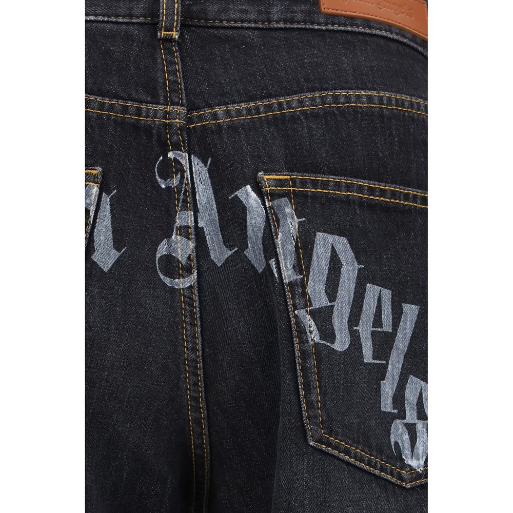 Palm Angels Black Cotton Jeans Denim - Eljoys Fashion 