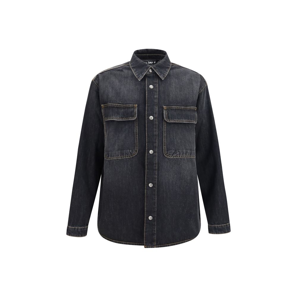Palm Angels Blue Denim Shirt - Eljoys Fashion 