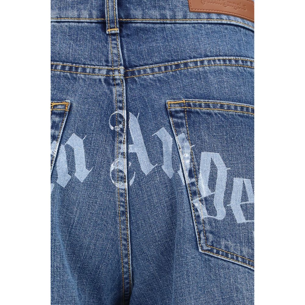 Palm Angels Blue Cotton Jeans Denim - Eljoys Fashion 