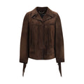 Golden Goose Brown Suede Leather Leather Jacket - Eljoys Fashion 