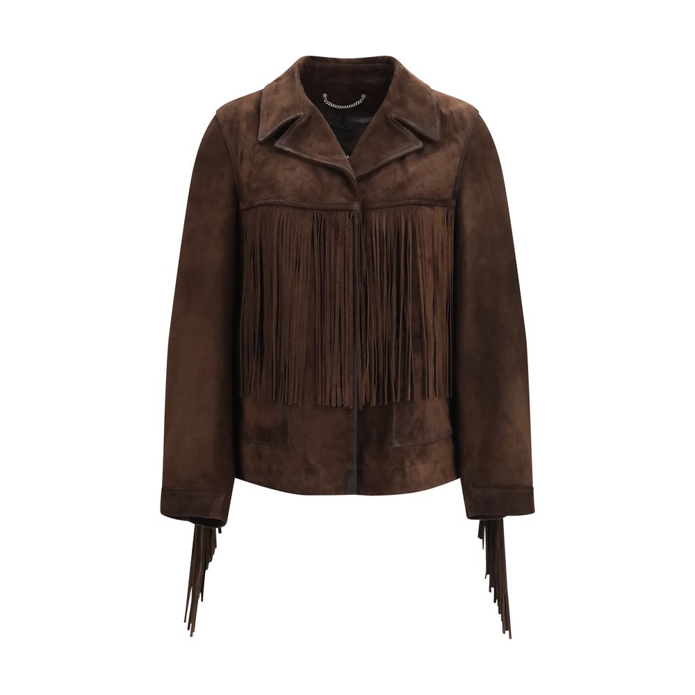 Golden Goose Brown Suede Leather Leather Jacket - Eljoys Fashion 