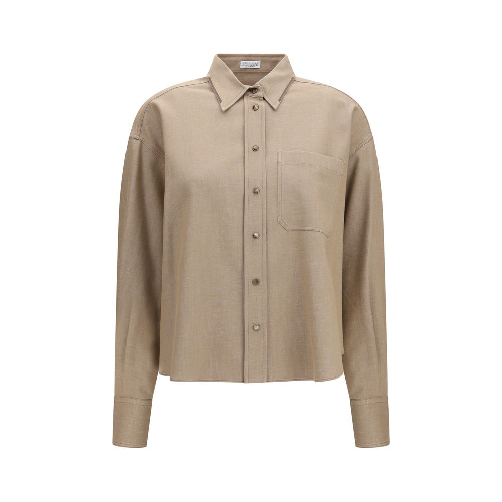 Brunello Cucinelli Beige Denim Shirt - Eljoys Fashion 