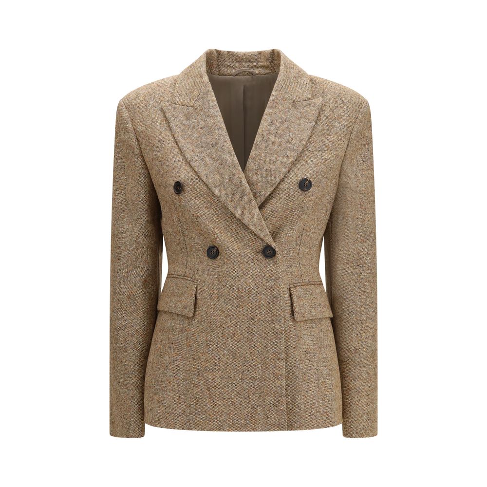 Brunello Cucinelli Beige Wool Oves Aries Full-Length Jacket - Eljoys Fashion 