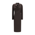 Brunello Cucinelli Brown Wool Oves Aries Casual Dress - Eljoys Fashion 
