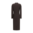 Brunello Cucinelli Brown Wool Oves Aries Casual Dress - Eljoys Fashion 