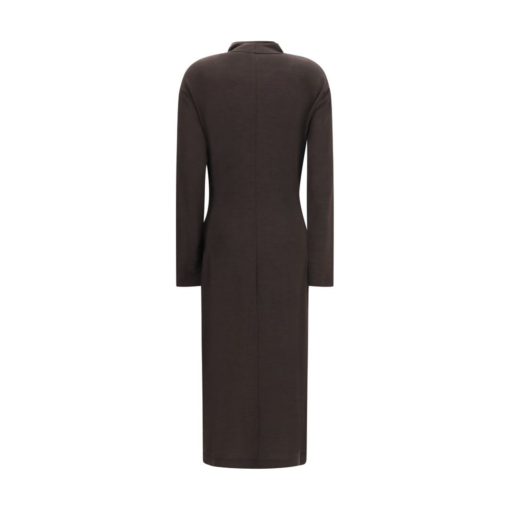 Brunello Cucinelli Brown Wool Oves Aries Casual Dress - Eljoys Fashion 