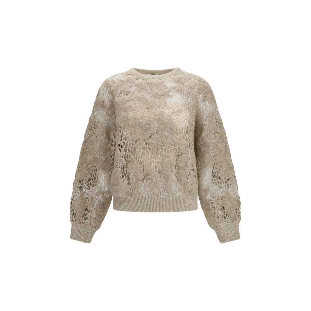 Brunello Cucinelli Beige Mohair Sweatshirt - Eljoys Fashion 