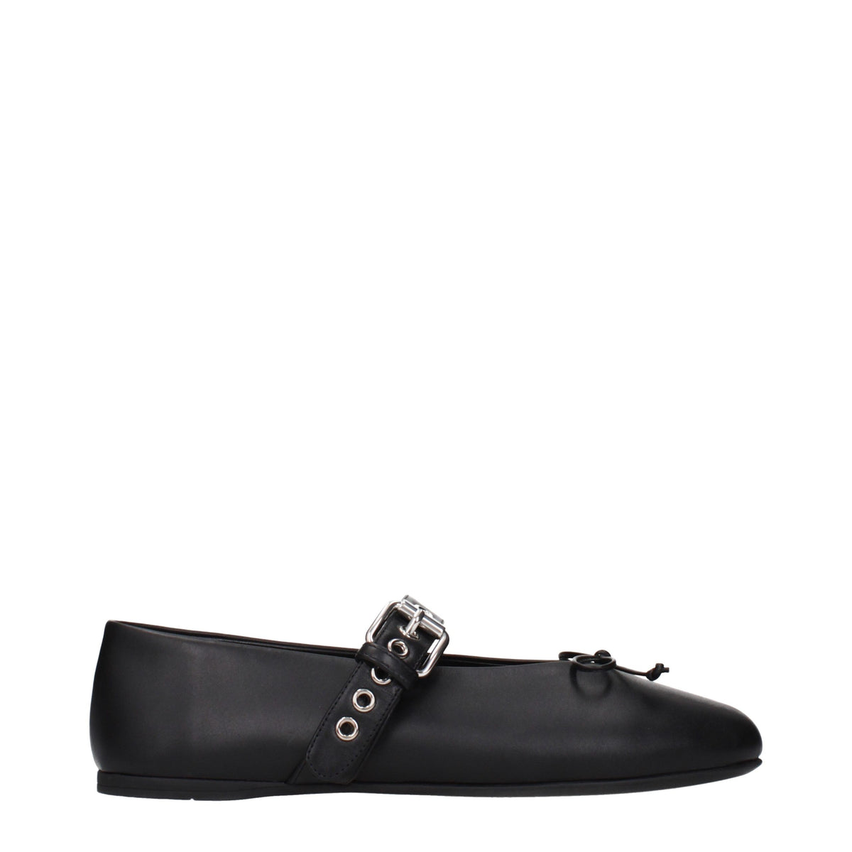Miu Miu Black Leather Ballet Flats - Eljoys Fashion 