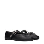 Miu Miu Black Leather Ballet Flats - Eljoys Fashion 