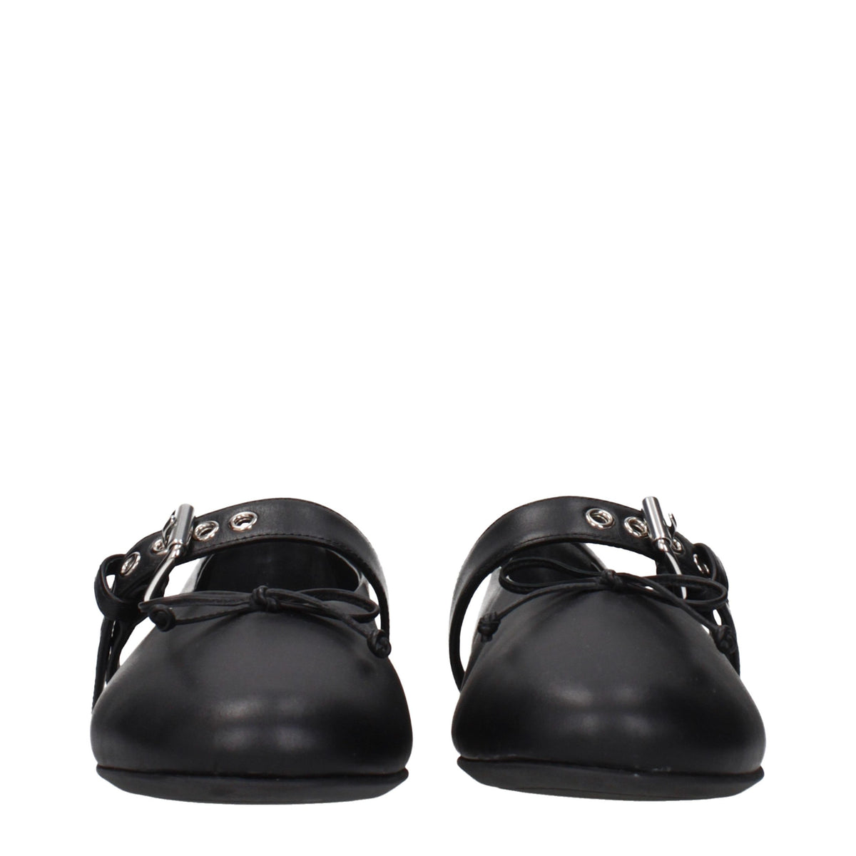 Miu Miu Black Leather Ballet Flats - Eljoys Fashion 