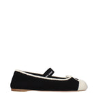 Miu Miu Black Fabric Ballet Flats - Eljoys Fashion 