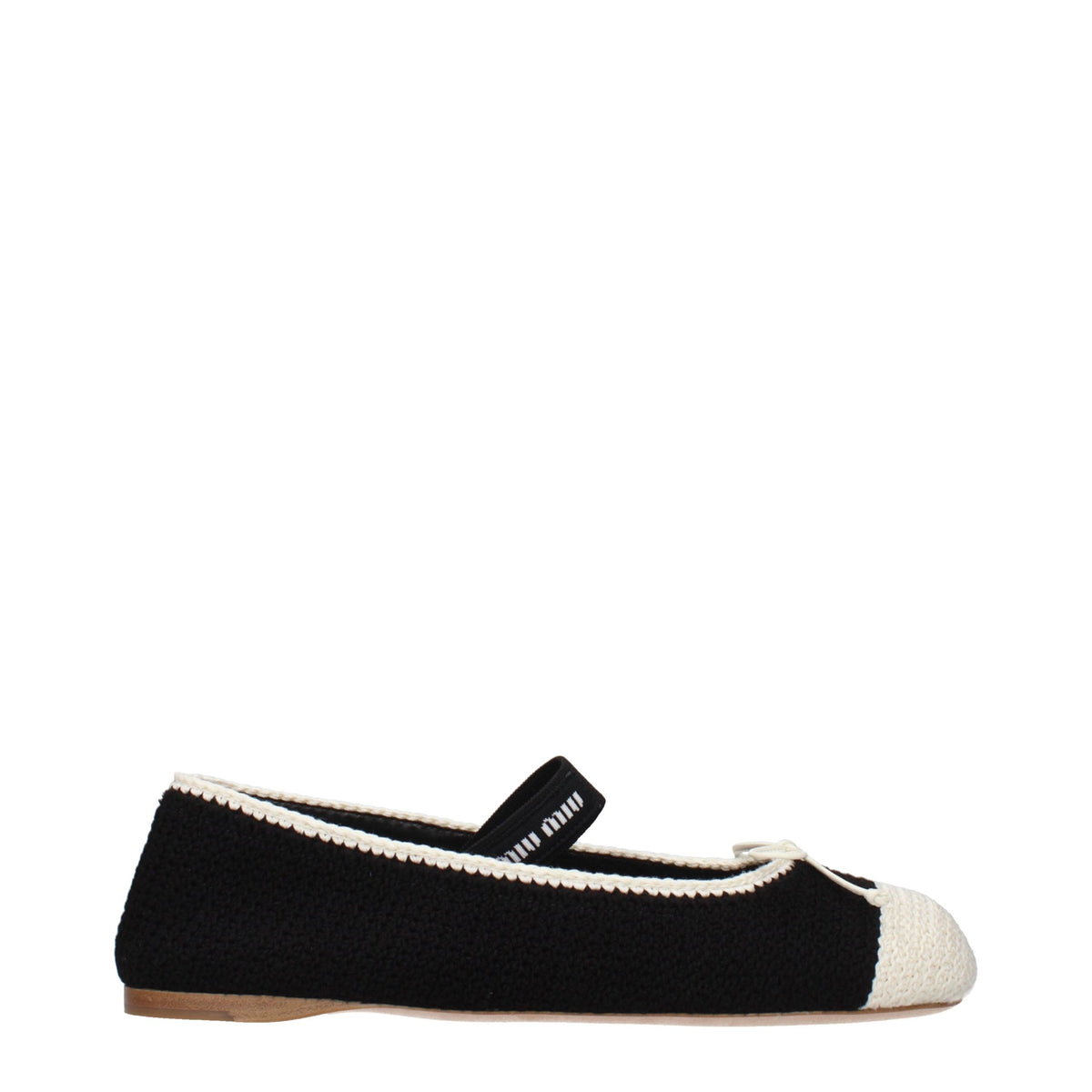 Miu Miu Black Fabric Ballet Flats - Eljoys Fashion 