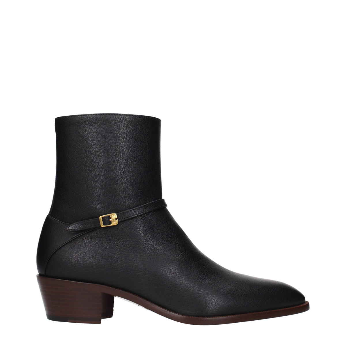 Valentino Garavani Black Leather Ankle Boots - Eljoys Fashion 