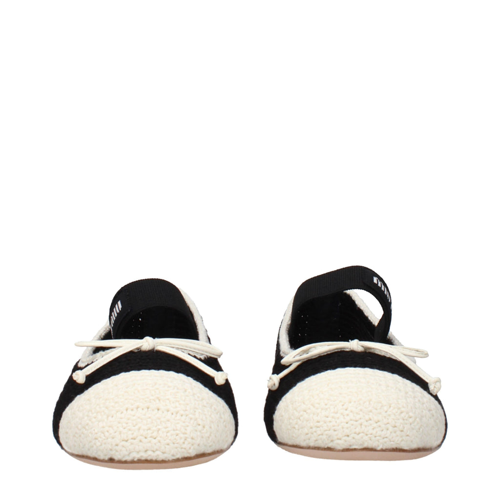Miu Miu Black Fabric Ballet Flats - Eljoys Fashion 