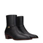 Valentino Garavani Black Leather Ankle Boots - Eljoys Fashion 