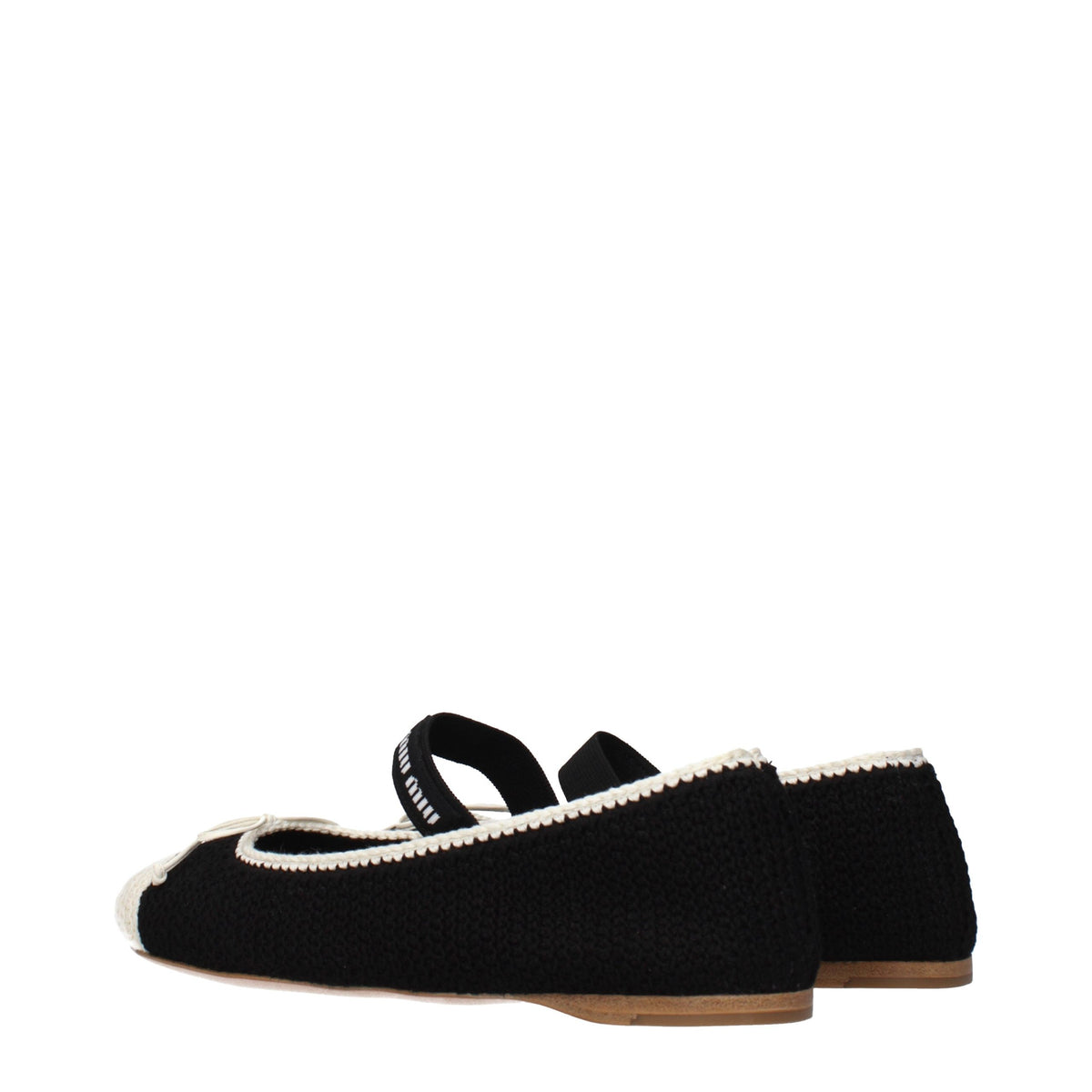 Miu Miu Black Fabric Ballet Flats - Eljoys Fashion 