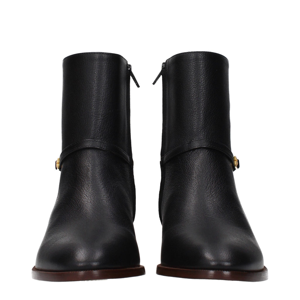 Valentino Garavani Black Leather Ankle Boots - Eljoys Fashion 
