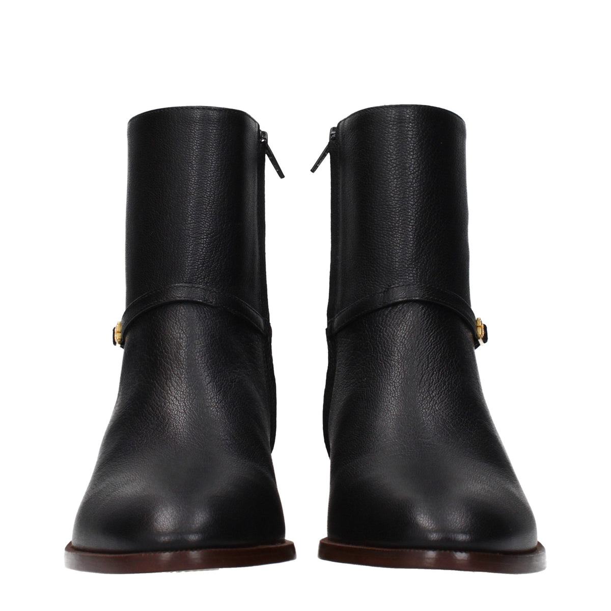 Valentino Garavani Black Leather Ankle Boots - Eljoys Fashion 
