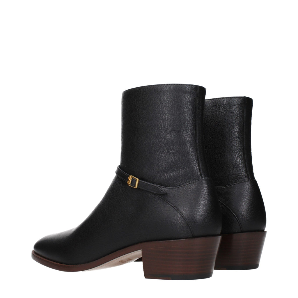 Valentino Garavani Black Leather Ankle Boots - Eljoys Fashion 