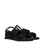 Max Mara Black Fabric Flat Sandals - Eljoys Fashion 