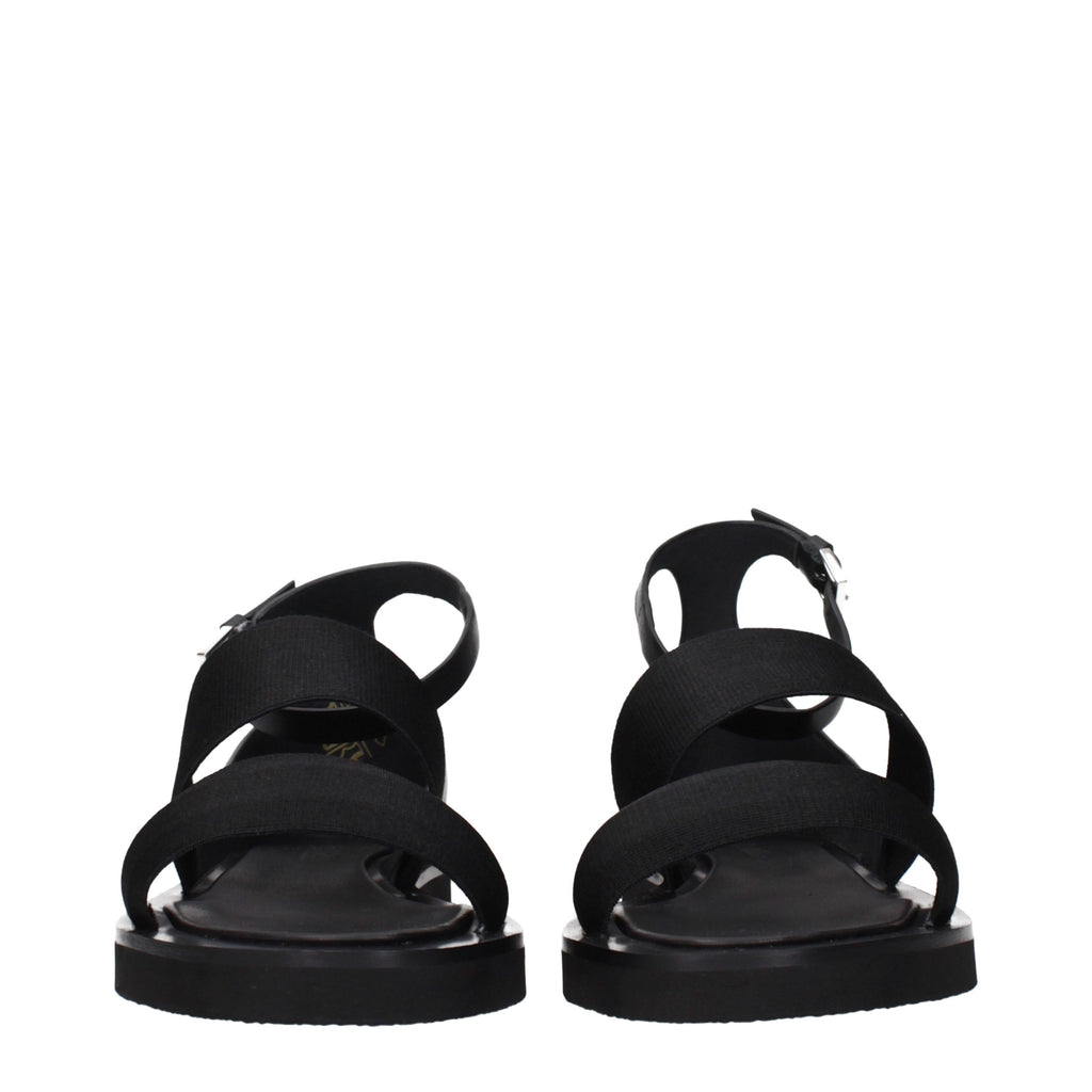 Max Mara Black Fabric Flat Sandals - Eljoys Fashion 