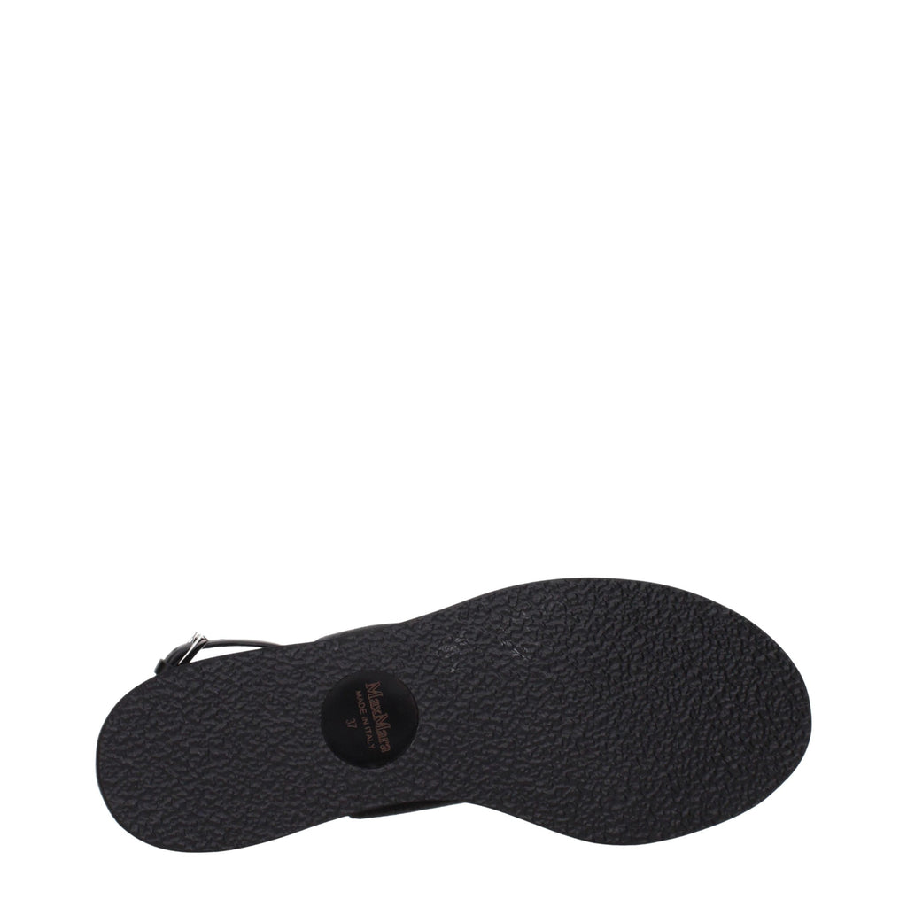 Max Mara Black Fabric Flat Sandals - Eljoys Fashion 