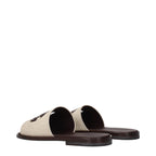 Dolce & Gabbana Beige Fabric Slippers - Eljoys Fashion 