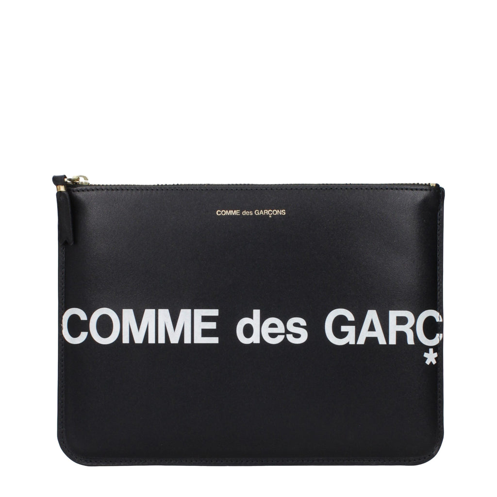Comme Des Garçons Black Leather Clutch Bag - Eljoys Fashion 
