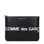 Comme Des Garçons Black Leather Clutch Bag - Eljoys Fashion 