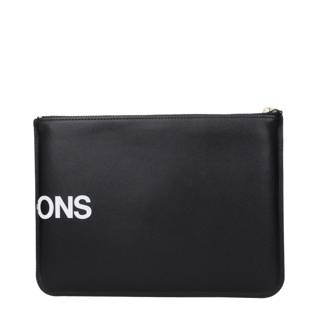 Comme Des Garçons Black Leather Clutch Bag - Eljoys Fashion 