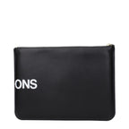 Comme Des Garçons Black Leather Clutch Bag - Eljoys Fashion 
