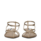 Jil Sander Beige Leather Flat Sandals - Eljoys Fashion 