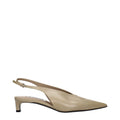 Jil Sander Beige Leather Mid Heel Pumps - Eljoys Fashion 