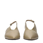 Jil Sander Beige Leather Mid Heel Pumps - Eljoys Fashion 