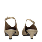 Jil Sander Beige Leather Mid Heel Pumps - Eljoys Fashion 