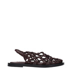Jil Sander Brown Leather Flat Sandals - Eljoys Fashion 