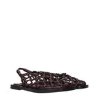 Jil Sander Brown Leather Flat Sandals - Eljoys Fashion 