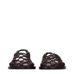 Jil Sander Brown Leather Flat Sandals - Eljoys Fashion 