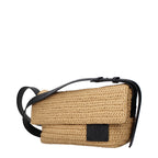 Jil Sander Beige Raffia Crossbody Bag - Eljoys Fashion 
