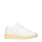 Jil Sander White Leather Low Top Sneakers - Eljoys Fashion 