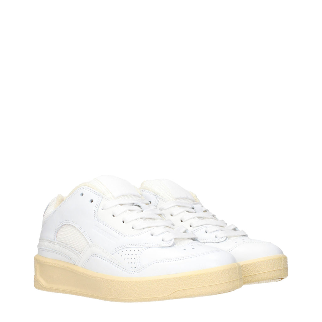 Jil Sander White Leather Low Top Sneakers - Eljoys Fashion 