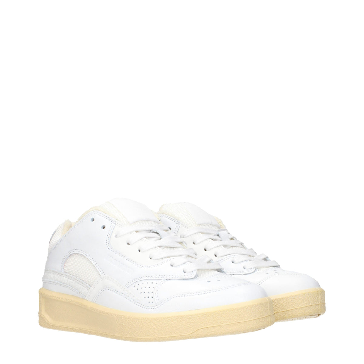 Jil Sander White Leather Low Top Sneakers - Eljoys Fashion 