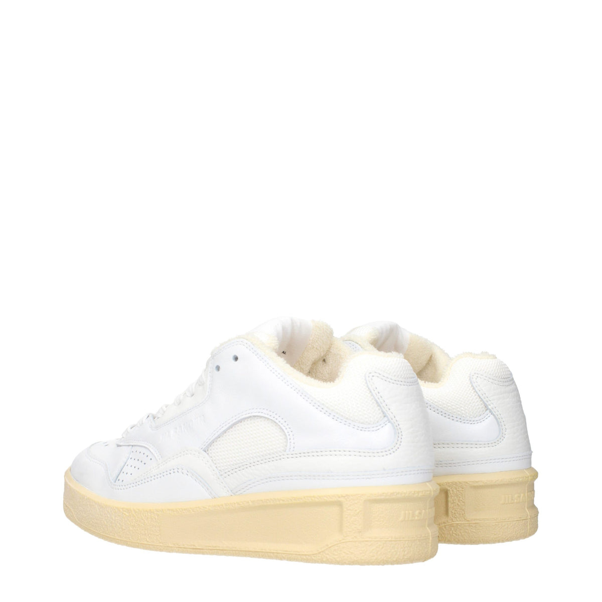 Jil Sander White Leather Low Top Sneakers - Eljoys Fashion 