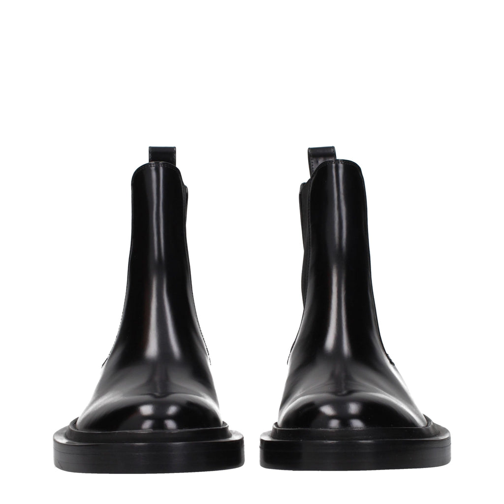 Jil Sander Black Leather Ankle Boots - Eljoys Fashion 